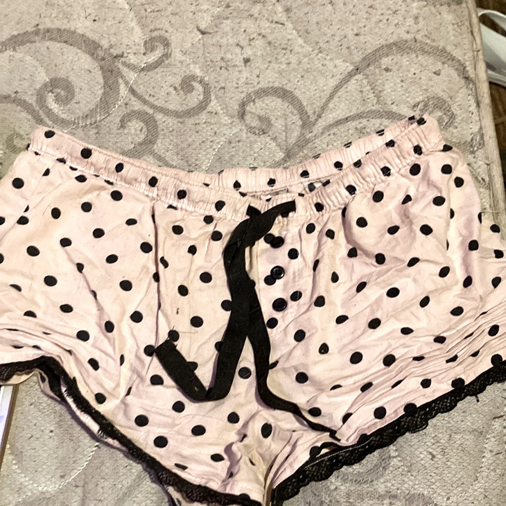 Pajama shorts, comfy, lace lining